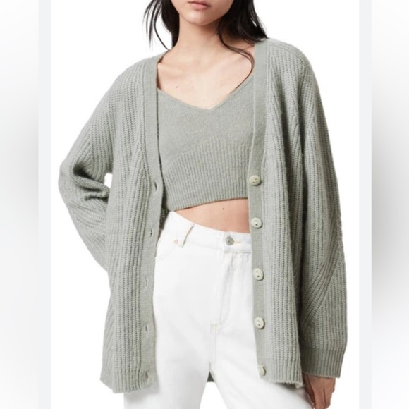 ALL SAINTS Leanne Cardigan sage - Green Bay - Picture 5 of 10